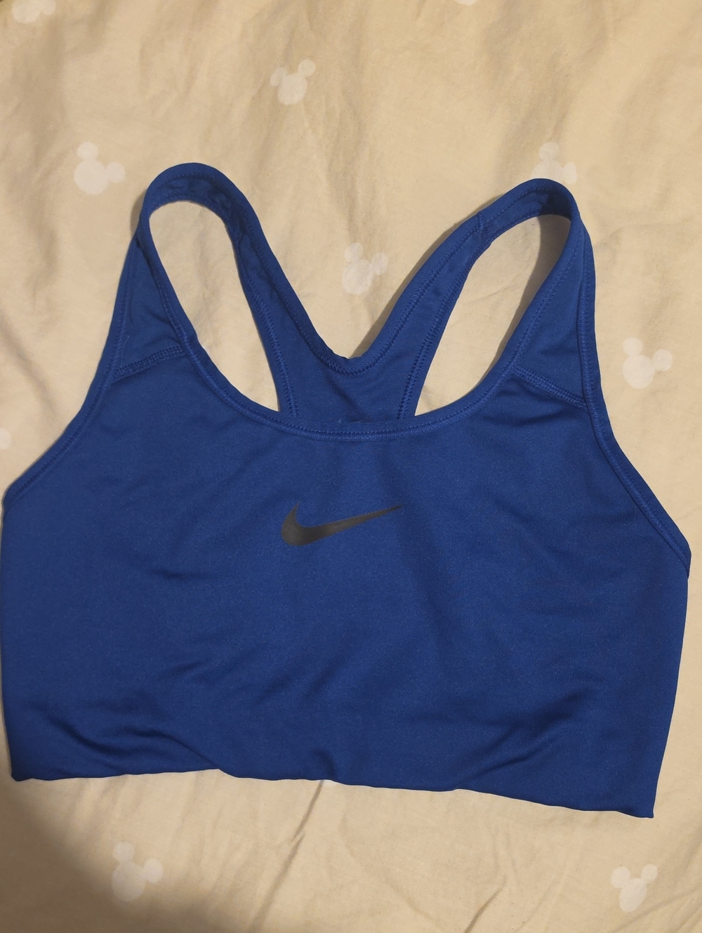 Nike Blue Racerback Sports Bra with Black Swoosh